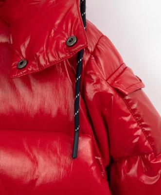 Пальто зимнее стёганое на искусственном пуху красное, 110, 22403GMC4505 – фото 2