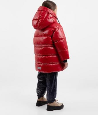 Пальто зимнее стёганое на искусственном пуху красное, 116, 22403GMC4505 – фото 7
