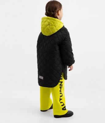 Полупальто демисезонное с отстёгивающейся манишкойчёрное, 110, 22401GMC4501 – фото 6