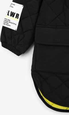 Полупальто демисезонное с отстёгивающейся манишкойчёрное, 116, 22401GMC4501 – фото 2