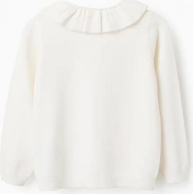 Детская вязаная куртка с рюшами, бежевый – фото 2