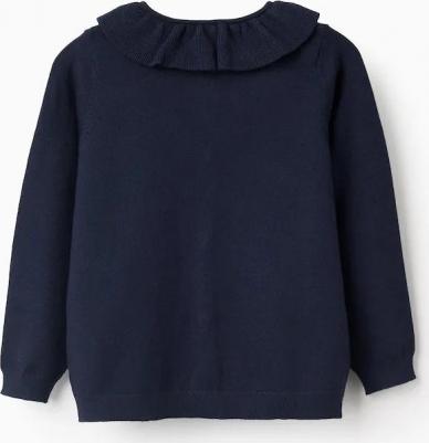 Детская вязаная куртка с рюшами, бежевый – фото 6