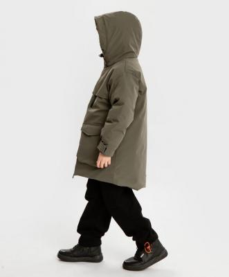 Пальто зимнее с искусственным пухом,и шестью карманами хаки, 98, 224BBBMC4503 – фото 2