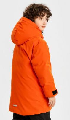Пальто зимнее с искусственным пухом оранжевое, 122, 224BBBMC4504 – фото 4