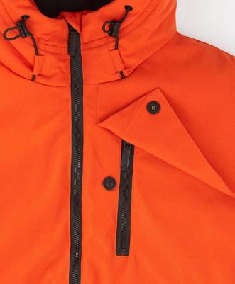 Пальто зимнее с искусственным пухом оранжевое, 128, 224BBBMC4504 – фото 6