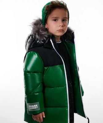 Куртка зимняя стёганая на искусственном пуху зелёная, 98, 22404BMC4107