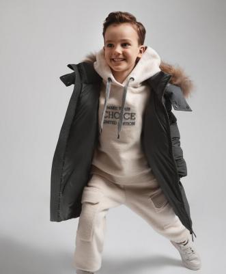 Пальто зимнее из плащовки на натуральном пуху серое Select, 110, 223GLEBC4502 – фото 3