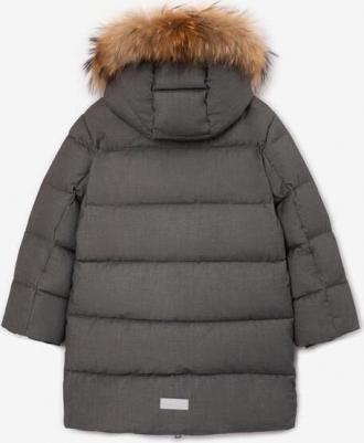 Пальто зимнее из плащовки на натуральном пуху серое Select, 110, 223GLEBC4502 – фото 4