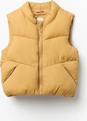 Простой однотонный жилет, горчичный