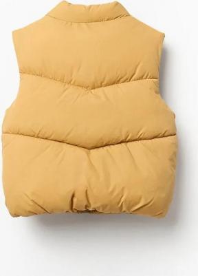Простой однотонный жилет, горчичный – фото 5
