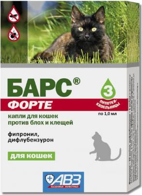 Капли для кошек БАРС Форте инсектоакарицидные от внеш. паразитов 3 пипетки – фото 9