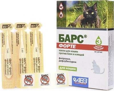 Капли для кошек БАРС Форте инсектоакарицидные от внеш. паразитов 3 пипетки – фото 10