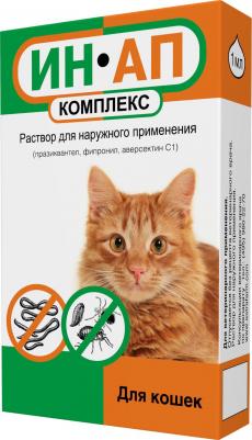 ИН- АП комплекс препарат для лечения и профилактики экто- и эндопаразитами для кошек 1мл – фото 1