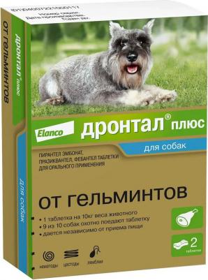 Антигельминтик для собак Дронтал Плюс со вкусом мяса, 2 таблетки
