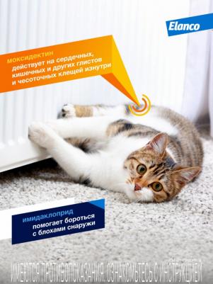 Капли для кошек АДВОКАТ от чесоточных клещей, блох и гельминтов 0,4мл, 1 пипетка – фото 10