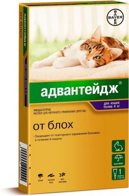 Капли для котят и кошек АДВАНТЕЙДЖ от блох весом более 4 кг, 1 пипетка в упаковке 0,8мл – фото 17