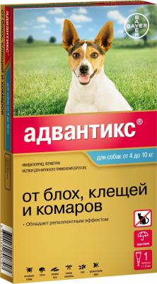Капли для собак АДВАНТИКС от блох, клещей и комаров 100 1 пипетка в упак – фото 3