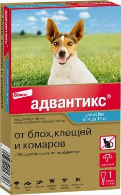 Капли для собак АДВАНТИКС от блох, клещей и комаров 100 1 пипетка в упак – фото 4