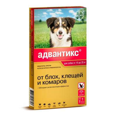 Капли для собак АДВАНТИКС от блох, клещей и комаров 250 1 пипетка в упак – фото 12