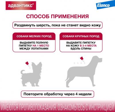 Капли для собак АДВАНТИКС от блох, клещей и комаров 40 1 пипетка в упак – фото 7