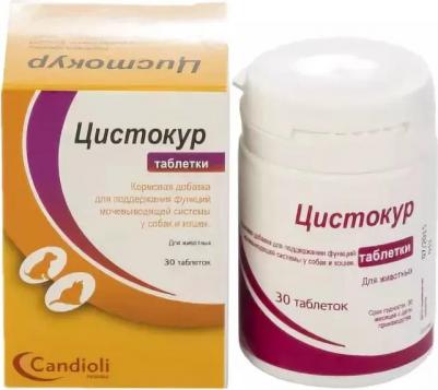 Цистокур Для лечения и профилактики инфекций мочевыводящих путей у собак и кошек, 30 таблеток – фото 1