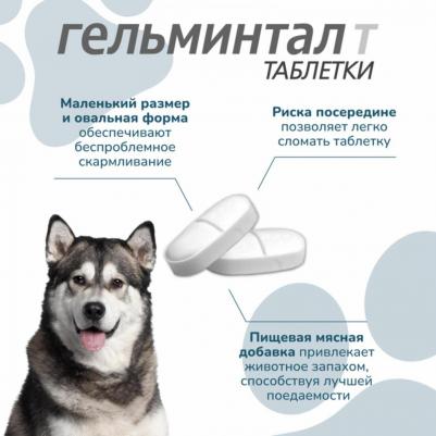 Таблетки от паразитов Гельминтал для собак более 10кг 2шт – фото 5