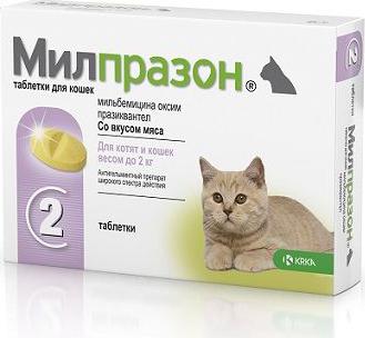 Антигельминтик для кошек Милпразон, 2 таблетки – фото 6