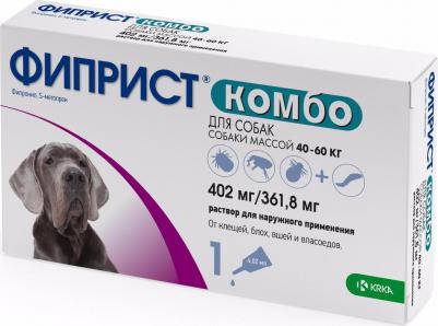 Капли для собак Фиприст Комбо от клещей и усиленным действием против блох 4,02мл, 1 пипетка