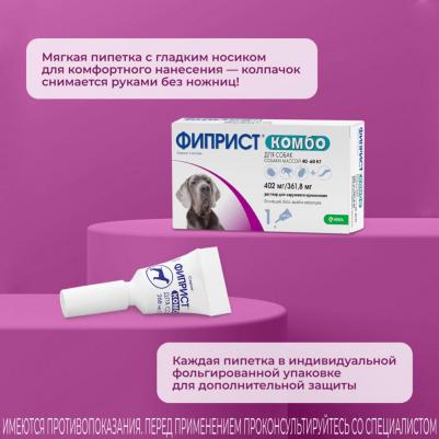 Капли для собак Фиприст Комбо от клещей и усиленным действием против блох 4,02мл, 1 пипетка – фото 2