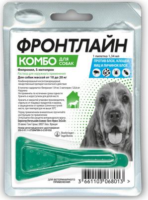 Препарат для собак Фронтлайн КОМБО M 10-20 килограмм 1 пипетка – фото 3