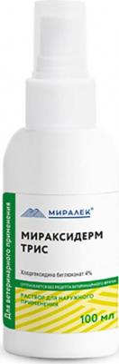 Мираксидерм Трис Препарат против бактериальных и грибковых инфекций кожи для собак и кошек, флакон 100 мл