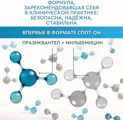 Мильбецин Нео Спот-он Капли на холку антигельминтные для кошек и собак массой до 4-10 кг, 1 пипетка по 1 мл – фото 7