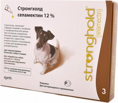 Капли для собак Stronghold 5-10кг 60мг, 3 пипетки – фото 5