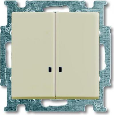Выключатель 2кл с подсветкой крем 2006/5 UCGL-92-507 Basic 55 АВВ – фото 1