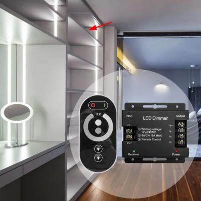 Диммер для монохромной светодиодной ленты 04-11, 12-24 В, 216 Вт, сенсорный пульт IP33 – фото 2