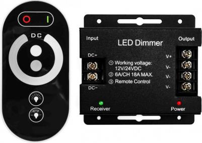 Диммер для монохромной светодиодной ленты 04-11, 12-24 В, 216 Вт, сенсорный пульт IP33 – фото 3