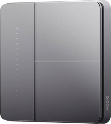 Умный настенный выключатель Z1 Pro ZNQBKG43LM, двухклавишный, графитовый – фото 1