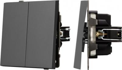 Механизм выключателя двухклавишный непроходной SWT-TENDO-MK02-SFPL-GR 1шт 054546 – фото 1