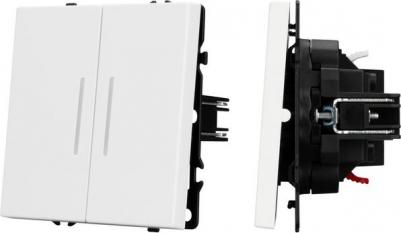 Механизм выключателя двухклавишный проходной LED SWT-NOBE-MKP2-SFPL-L-WH 1шт 054240