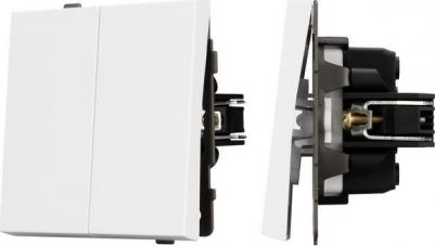 Механизм выключателя двухклавишный проходной SWT-TENDO-MKP2-PL-WH 1шт 054066 – фото 1