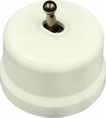 Лизетта Пластик Слоновая кость Выключатель проходной 1-кл (тумблерный) – фото 1