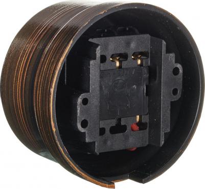 Выкл. поворот. 2-кл. ОП Лизетта 10А IP20 ретро 4 полож. ABS-пласт. бронз. B1-202-25 – фото 1