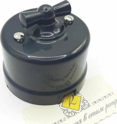 Выкл. проход. поворот. 1-кл. ОП Лизетта 10А IP20 ретро 4 полож. черн. B1-201-23 – фото 5