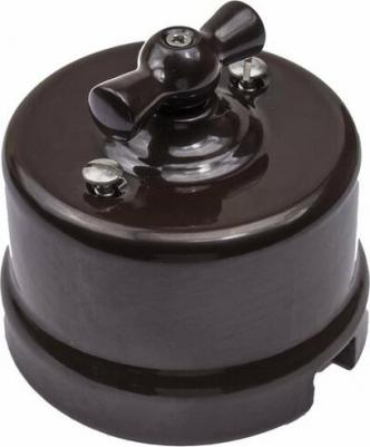 Выключатель накладной Ретро на одно положение цвет коричневый – фото 5