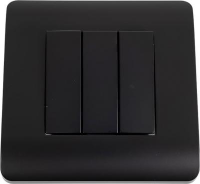 Выключатель 3-клавишный NEW3-E 10А, черный 431506