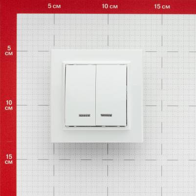 Выключатель 2-кл. СП Минск 10А IP20 с индикатором бел. Basic ERV10-123-10 – фото 4