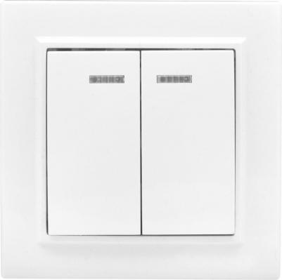 Выключатель 2-кл. СП Минск 10А IP20 с индикатором бел. Basic ERV10-123-10 – фото 9