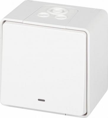 11-1502-01 Выключатель Эксперт 11-1502-01 с подсветкой IP55, 10АХ-250В, ОУ, белый, цена за 1 шт – фото 1