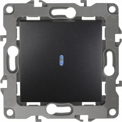 12-1102-05 12-1102-05 Выключатель с подсветкой, 10АХ-250В, IP20, Эра12, антрацит, цена за 1 шт – фото 5