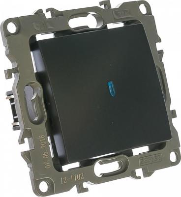 12-1102-05 12-1102-05 Выключатель с подсветкой, 10АХ-250В, IP20, Эра12, антрацит, цена за 1 шт – фото 8
